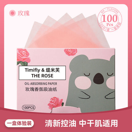 Timiv Facial Oil Absorbing Paper Facial Oil Absorbing Oil Control Oil Absorbing Paper 100 Fragrance Portable Extraction Boxed