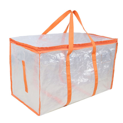 Cross-border pe portable transparent woven bag moving large capacity storage bag cotton quilt storage bag luggage bag packing bag
