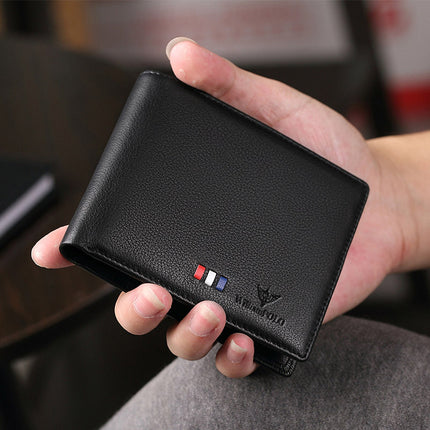 King Paul Wallet Men's Short Leather Wallet Head Layer Cowhide Horizontal Ultra-thin Men's Wallet Card Bag Wholesale