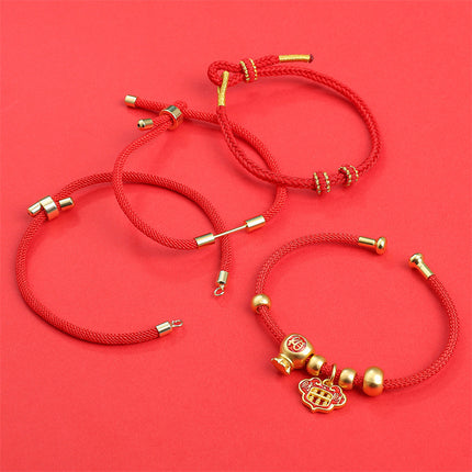 Handmade DIY Semi-finished Adjustable New Year Braided Rope Benmingnian Red Rope Jewelry Accessories Material Beaded Hand Rope