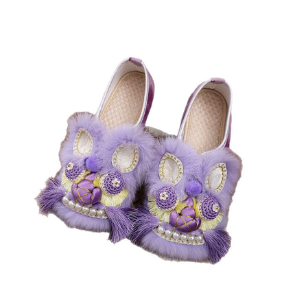 Intangible Heritage Tiger Head Shoes Spring and Summer 2025 New Ethnic Style Tiger Head Shoes Handmade Flat Comfortable New Chinese Embroidered Shoes