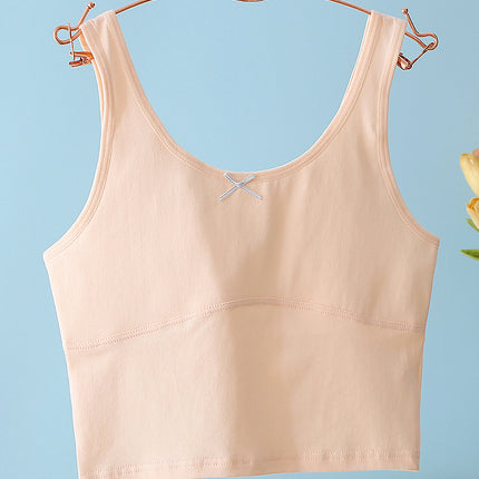 Girl's bra girls' development long cotton camisole student anti-bump comfortable girl's underwear