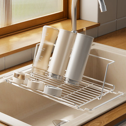 Stainless Steel Sink Draining Basket Kitchen Sink Retractable Bowl and Dish Basin Draining Rack Multifunctional Tableware Bowl and Chopsticks Draining Rack