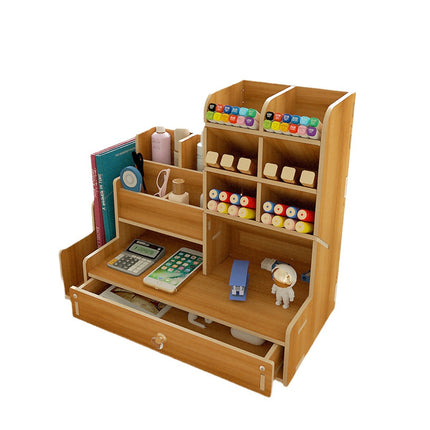 European Desktop Storage Box Pen Holder Stationery Office Desk Storage Integrated Box Creative Remote Control Wooden Box Wholesale