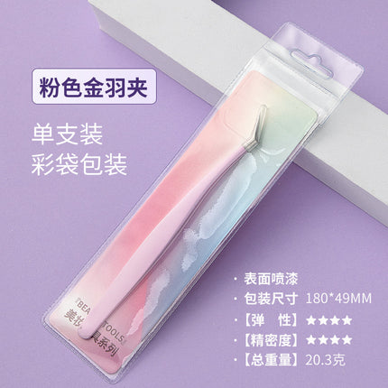 Eyelash tweezers grafting false eyelash tweezers eyelash tweezers flowering golden feather clip beauty tools eyelash clip wholesale