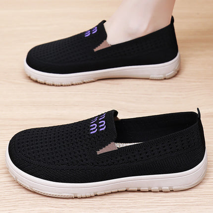 Women's Shoes, Versatile Summer New Style Slip-On Old Beijing Cloth Shoes, Fly-Woven Mesh Breathable Casual Shoes Wholesale