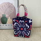 Large flower navy blue