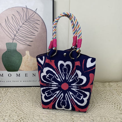 Korean Style New Ins Knot Handbag Spring and Autumn Portable Bucket Bag Travel All-match Small Large Capacity Handbag