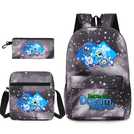 Battle for Dream Island Backpack Dream Island Schoolbag Three-Piece Canvas Backpack