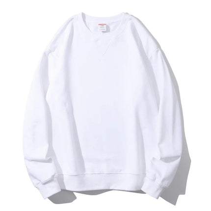 Men's Autumn AG380 g Cotton Heavy Loop Crewneck Men's Sweater Inverted Triangle Solid Color Printed Men's Fashion Brand