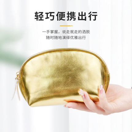Cross-border Korean-style silver soft leather cosmetic bag three-piece women's wash bag high-grade waterproof women's cosmetic bag customization