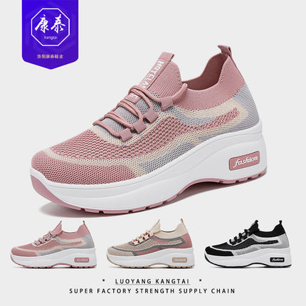 Women's Thick-Soled Classic Casual Shoes, Platform Shoes, Comfortable and Breathable Spring Sneakers, Fashionable and Versatile Sock Shoes Wholesale