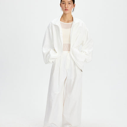 Love and Nancy Thirteen Lines Minimalist Summer Style Solid Color Simple Pressed Commuter Versatile Wide-Leg Casual Pants 11635