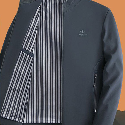 [Cross-Border Wholesale] Men's Stand-Up Collar Jacket Autumn and Winter Casual Middle-Aged and Elderly Dad Spring & Fall High-End Men's Jacket