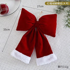 Red flocked bow (large size)