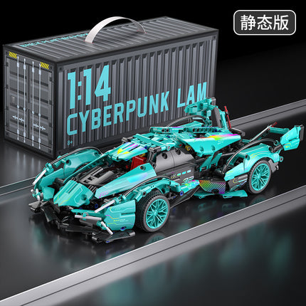 Compatible with Lego Black Gold V12 Cyberpunk Rambo Remote Control Building Blocks Sports Car Racing Children's Toys Cross-Border Wholesale