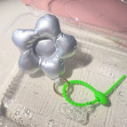 Jewelry pendant / Leather flower silver