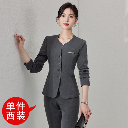 High-end professional suit suit female autumn high-end temperament jewelry hotel manager front desk reception beauty salon overalls