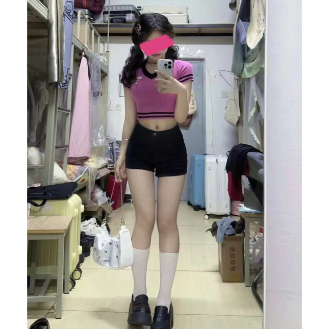 Spice Girls Denim Shorts Women's Ins Summer 2025 New High Waist Slimming Black Pants Tight Micro-elastic Hip Hot Pants