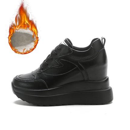Trendy Sunday 2025 Autumn New Single Shoes Wholesale Thick-Soled Platform Inner Heightening Casual White Shoes Women's Shoes