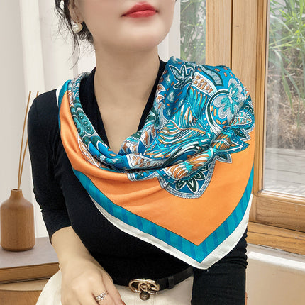 Spring and Summer 70cm Small Square Scarf Women's Autumn and Winter New Foreign Style Fashion All-match Shake Tone Same Scarf Scarf