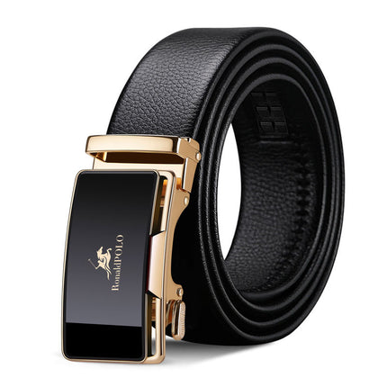 Platinum Paul Leather Men's Belt Top Layer Cowhide Automatic Buckle Business Casual Belt High-end Trousers Wholesale