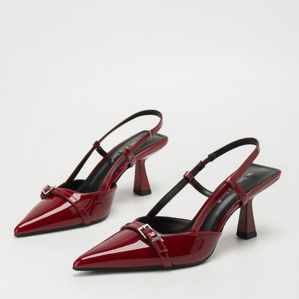 Summer New Style Light Luxury European and American Style Fashionable Temperament Simple Shallow Mouth Pointed Toe Stiletto High Heel Women's Casual Sandals
