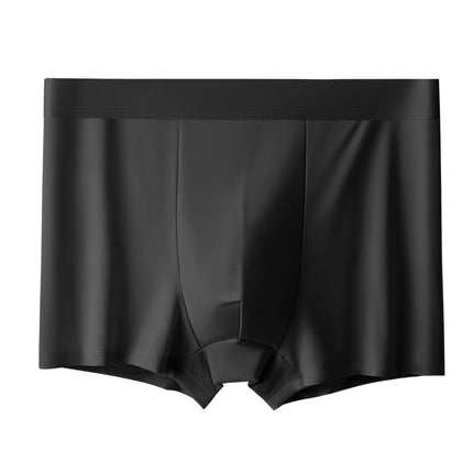 Men's Underwear Ice Silk Naked Thin Breathable Boys' Boxers Solid Color Ice Silk Boys' Comfortable Mid-Waist Men's Underwear