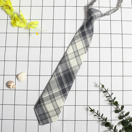 JK Small Tie Women's College Style Lazy Japanese Style Plaid Uniform Shirt Tie Student ins Men's and Women's Short Free Tie