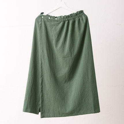 Lu Suyoupin Cotton Linen Bathrobe Bathrobe Home Clothes Pants Bath Skirt suit Pajamas Nightgown Outwear Couple