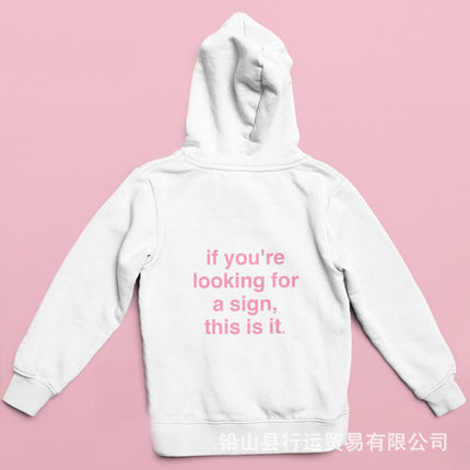Foreign Trade New Product Letter Pattern Retro Printed Top Pullover Loose Hooded Printed Sweatshirt