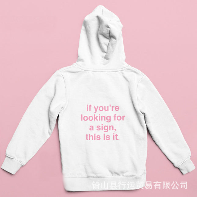 Foreign Trade New Product Letter Pattern Retro Printed Top Pullover Loose Hooded Printed Sweatshirt
