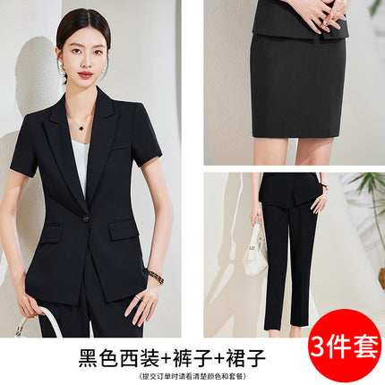 Grey Business Suit suit Women's Summer High-end Hotel Front Desk Manager Dress Jewelry Store Work Suit