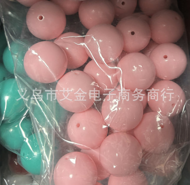 30mm solid color acrylic beads 25mm smooth translucent popular necklace key chain clothing headdress pendant