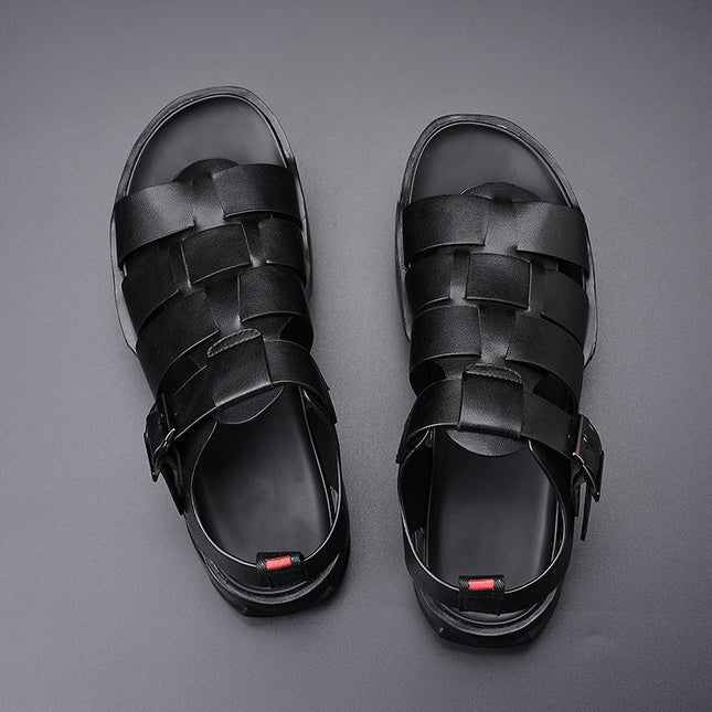 Roman Sandals for Men 2023 Summer New High-Top Casual Leather Shoes Outdoor Trendy Stylish Outdoor Wear 4885-Y