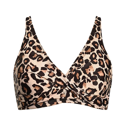 Cross-border exclusive women's full-cover bikini gathered swimsuit top sports bra swimsuit top