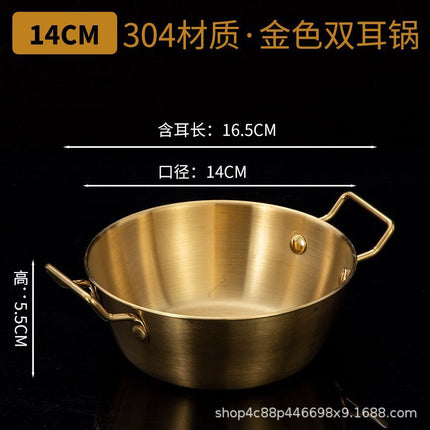 304 stainless steel bowl double ear bowl salad bowl snacks French fries fried chicken nuggets plate hot pot sauce bowl cooking bowl