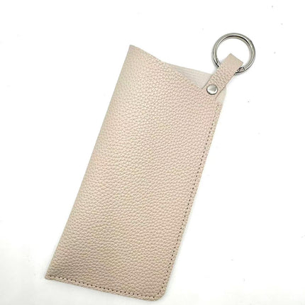 Pu Japanese and Korean Open Glasses Cosmetics Bag Genuine Leather Sunglasses Case Fashionable Unisex Myopia Glasses Portable Bag