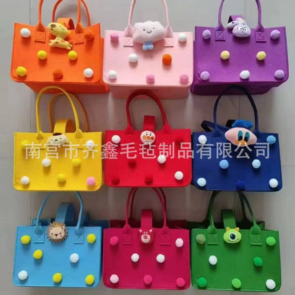 Factory Supplies Trendy Bags for 100-Day Celebrations, Birthday Favors, Cartoon Felt Bags, Student Lunch Box Storage
