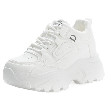 Women's Height-Increasing White Sneakers 2024 Autumn Fashion Casual Sports Dad Shoes