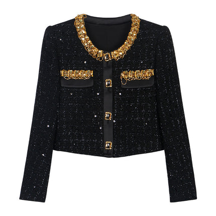 Fashion Socialite Light Luxury Socialite High-end Elegant Design Sense Fragrant Style Coat