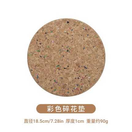 Round Cork Insulation Mat Pot Mat Placemat Plate Wooden Mat Bowl Mat Household Anti-Scalding Mat Table Mat Dining Table Mat