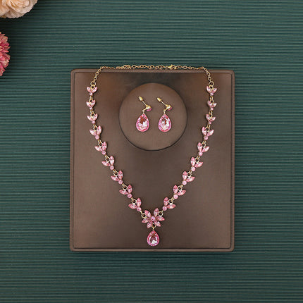 Korean Bride Necklace Earrings Two-piece Decorations Wedding Yarn Wedding Jewelry Wedding Accessories Dance Studio