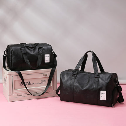 Foreign Trade Hot Sale Short Distance Travel Bag Portable Soft Leather Dry and Wet Separate Gym Bag Independent Shoe Warehouse Luggage Bag Printed logo