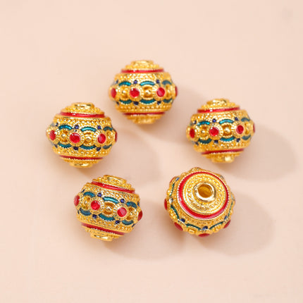Cloisonné Oil-Dropping Cut Out Auspicious Cloud Lotus Bead Accessories Oil-Dropping Copper DIY Handmade Bracelet Necklace Jewelry Accessories
