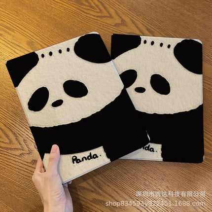Book Silk Pattern Ipad11 Protective Case Pro10/9 Panda All-Inclusive Air5/4 Tablet Protective Case with Pen Slot