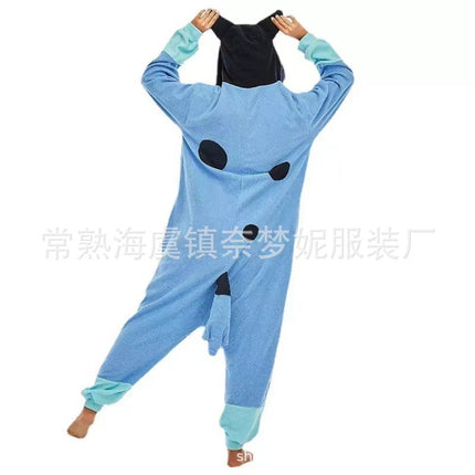 Mixed Batch Autumn and Winter 2025 New Flannel Ibrahimovic Dog Zipper Cartoon One-Piece Pajamas for Adults and Kidsren