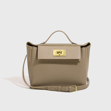 Women's Bags 2026 High-End Crossbody Style Light Luxury Soft Leather Kelly Bag Handbag Shoulder Bag Crossbody Backpack with Lock Buckle