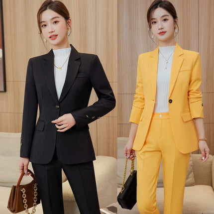 In-Stock High-Quality Autumn and Winter New Style Suit Set for Women, Professional Attire for Front Desk Managers, White-Collar Interview Workwear, Formal Wear