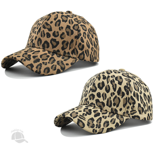 Summer sun protection leopard print baseball cap for men and women cross-border sunshade UV protection outdoor mountaineering fishing cap